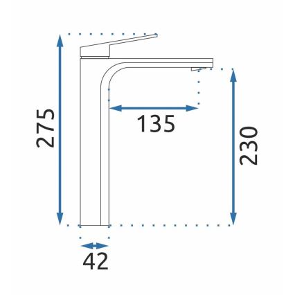 REA-B4896 - Izlietnes jaucējkrāns MARCO 27,5 cm melns