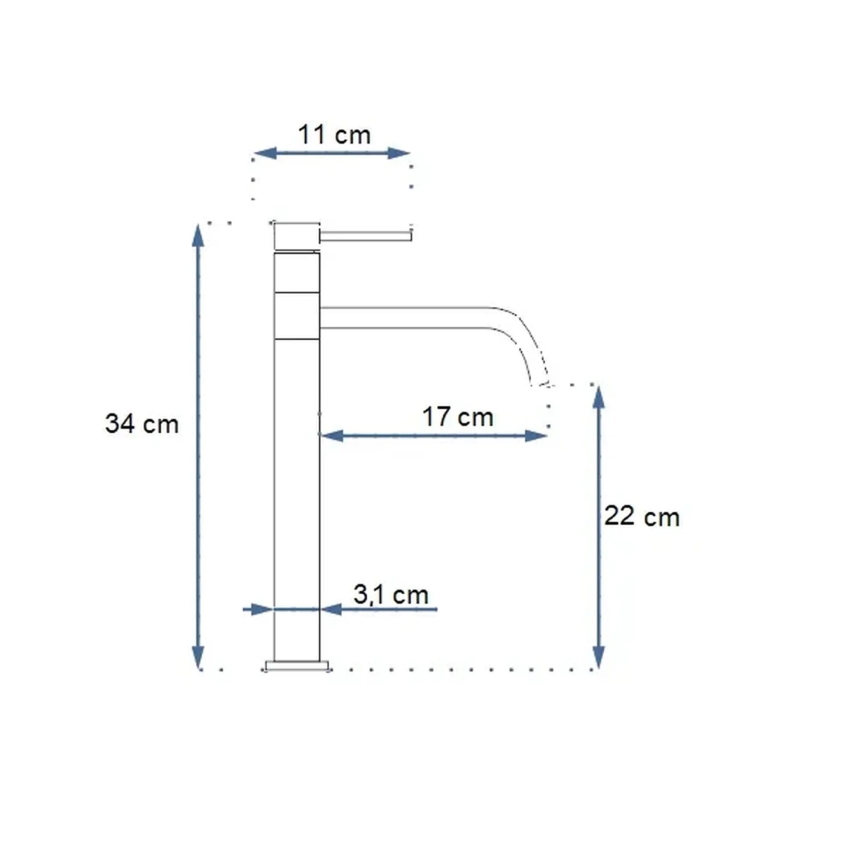 REA-B5002 - LUGANO izlietnes jaucējkrāns, 34 cm, zeltains