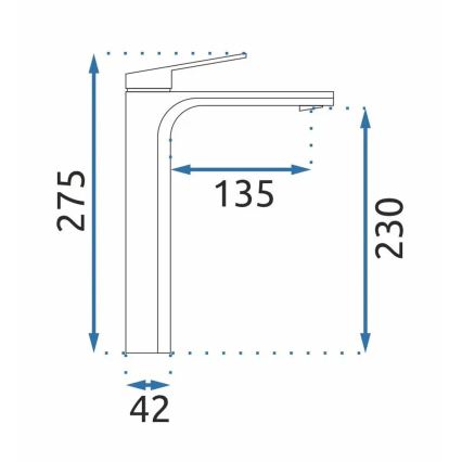 REA-B5062 - Izlietnes jaucējkrāns MARCO 27,5 cm titāna