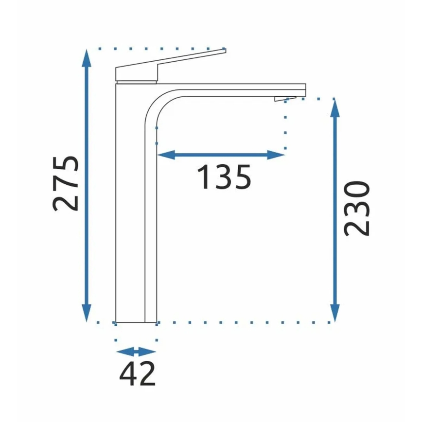 REA-B5062 - Izlietnes jaucējkrāns MARCO 27,5 cm titāna
