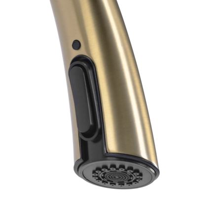 REA-B5312 - Izlietnes jaucējkrāns ROSS ar izvelkamu dušu, 43 cm, matēta zelta