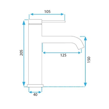 REA-B5323 - Izlietnes jaucējkrāns CLIF 20,5 cm ar matētu zelta apdari