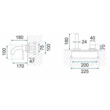REA-B5332 - Izlietnes jaucējkrāns slēptai montāžai OWEN melns