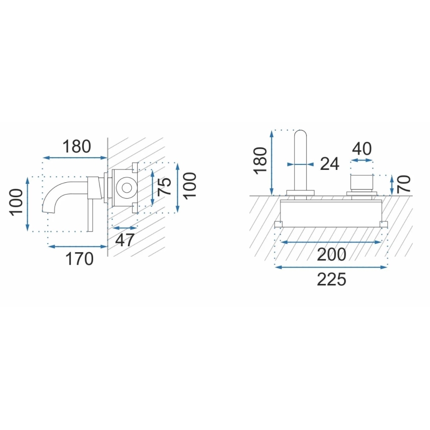 REA-B5332 - Izlietnes jaucējkrāns slēptai montāžai OWEN melns