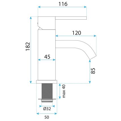 REA-B5504 - Izlietnes jaucējkrāns ONTARIO 17,5 cm melns