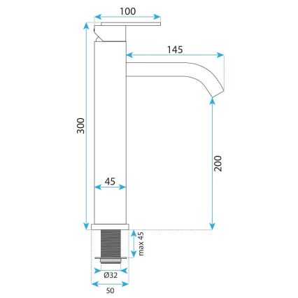 REA-B5510 - Izlietnes jaucējkrāns ONTARIO 30 cm, niķeļa apdare