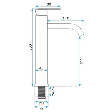 REA-B5511 - Izlietnes jaucējkrāns ONTARIO 30 cm titāna