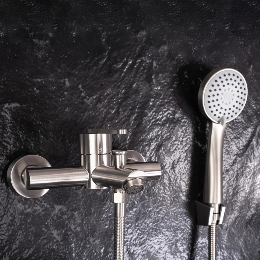 REA-B5514 - Vannas komplekts ar ONTARIO jaucējkrānu, sukāta nerūsējošā tērauda apdare