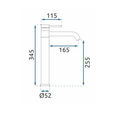 REA-B6100 - Izlietnes jaucējkrāns LUNGIS 34,5 cm spīdīgs hroms