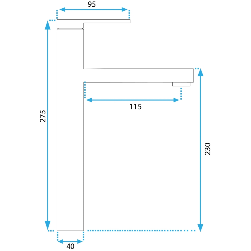 REA-B6214 - Izlietnes jaucējkrāns PIXEL 27,5 cm melns