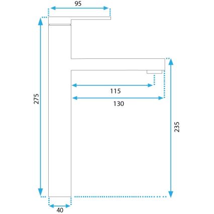 REA-B6215 - Izlietnes jaucējkrāns PIXEL 27,5 cm zelta krāsā