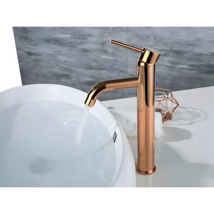 REA-B6321 - Izlietnes jaucējkrāns LUNGO 28 cm rožu zelts