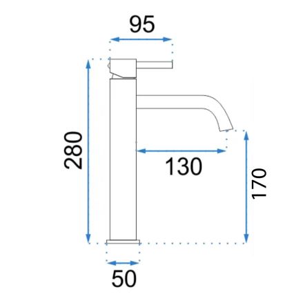 REA-B6321 - Izlietnes jaucējkrāns LUNGO 28 cm rožu zelts