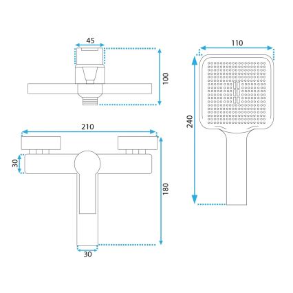 REA-B6414 - Vannas komplekts ar jaucējkrānu ARGUS, matēta zelta apdare