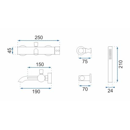 REA-B6641 - Vannas komplekts LUNGO spīdīga hroma apdare
