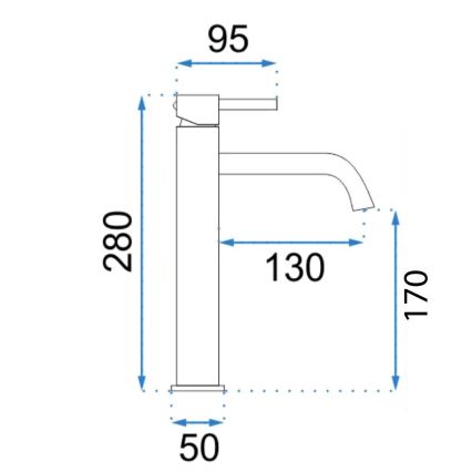 REA-B6896 - Izlietnes jaucējkrāns LUNGO 28 cm, matēta zelta apdare