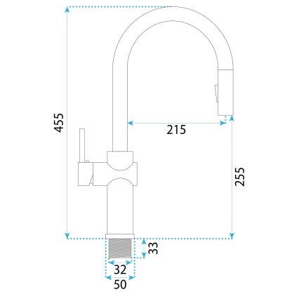 REA-B7200 - Izlietnes jaucējkrāns FRESH ar izvelkamu izsmidzinātāju, 45 cm, melns