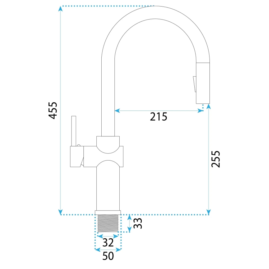 REA-B7200 - Izlietnes jaucējkrāns FRESH ar izvelkamu izsmidzinātāju, 45 cm, melns