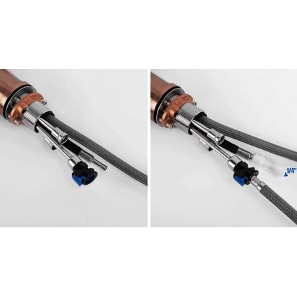 REA-B7436 - Izlietnes jaucējkrāns ar izvelkamu dušas galvu un ECO FRESH filtrāciju, 37,5 cm, no vara