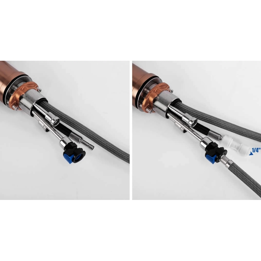 REA-B7436 - Izlietnes jaucējkrāns ar izvelkamu dušas galvu un ECO FRESH filtrāciju, 37,5 cm, no vara