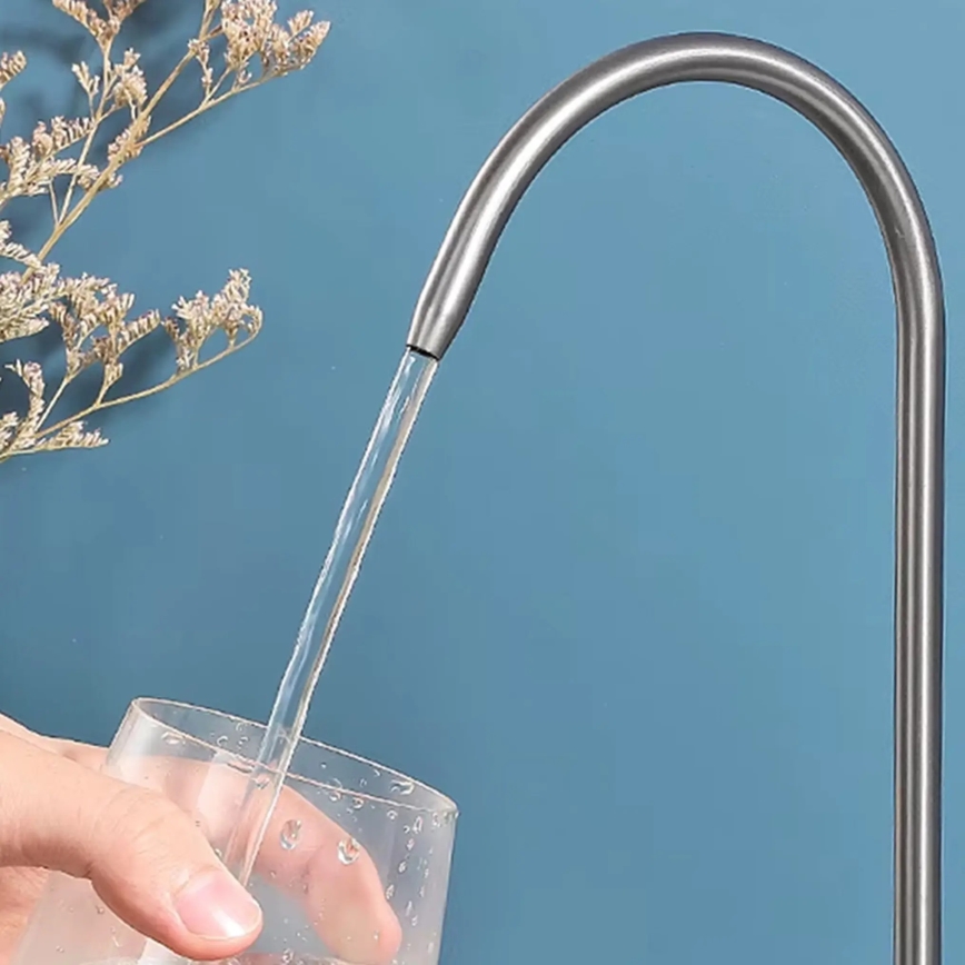 REA-B7563 - Izlietnes jaucējkrāns ar izvelkamu izsmidzinātāju un iebūvētu filtru ECO FRESH, 37,5 cm, niķelis