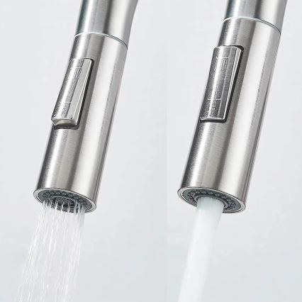 REA-B7563 - Izlietnes jaucējkrāns ar izvelkamu izsmidzinātāju un iebūvētu filtru ECO FRESH, 37,5 cm, niķelis