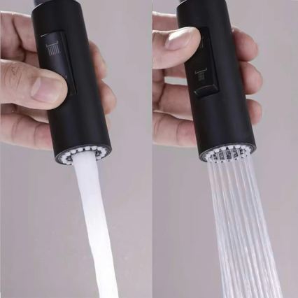 REA-B7564 - Izlietnes jaucējkrāns ar izvelkamu izsmidzināšanas galvu un ECO FRESH filtrāciju, 37,5 cm, matētas melnas krāsas