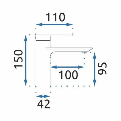 REA-B7960 - STORM izlietnes jaucējkrāns 15 cm, birstēta zelta apdare
