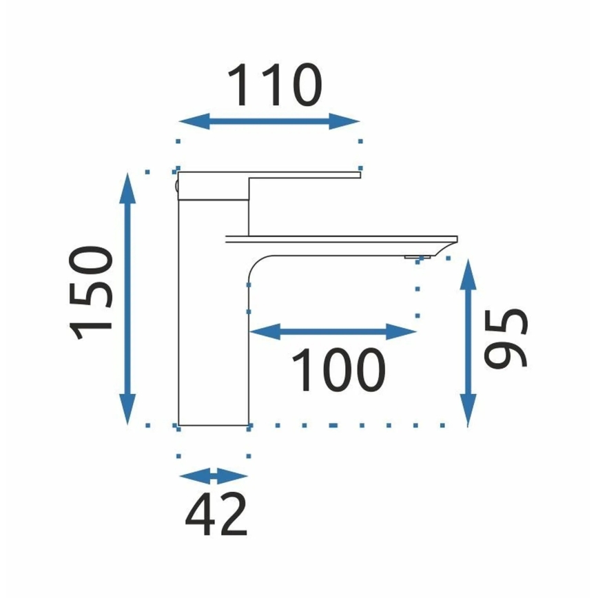 REA-B7960 - STORM izlietnes jaucējkrāns 15 cm, birstēta zelta apdare