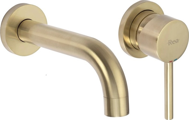 REA-B8652 - Izlietnes jaucējkrāns iebūvei LUNGO ar birstētu zelta apdari