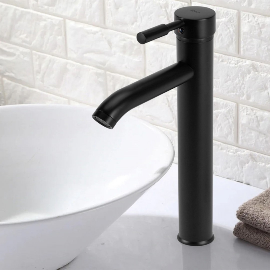 REA-B8665 - Izlietnes jaucējkrāns GRAF 30,5 cm melns