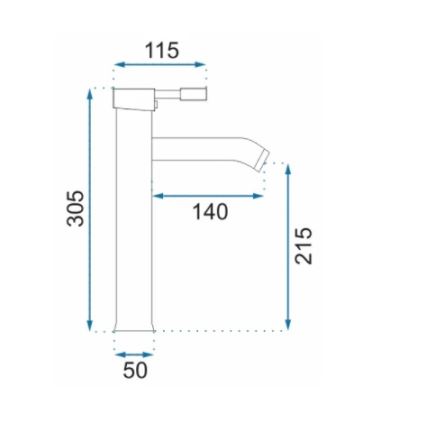 REA-B8665 - Izlietnes jaucējkrāns GRAF 30,5 cm melns