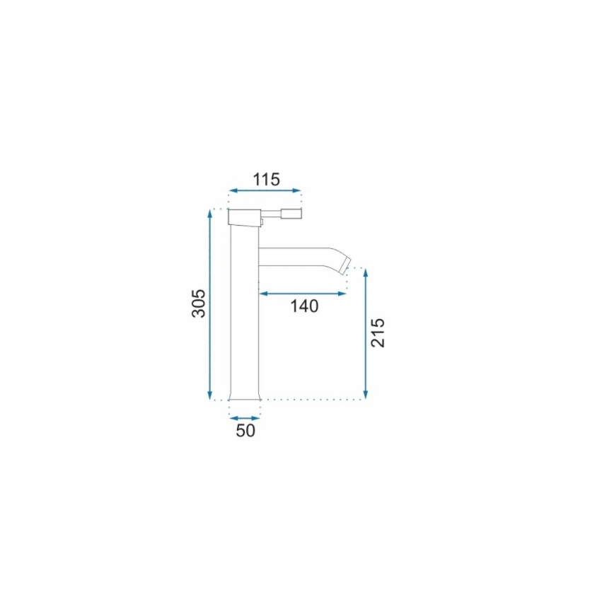 REA-B8665 - Izlietnes jaucējkrāns GRAF 30,5 cm melns