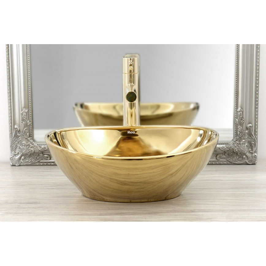 REA-B8803 - Zelta izlietnes jaucējkrāns TESS, 31,5 cm