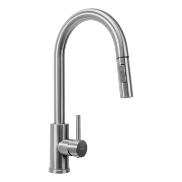 REA-B9146 - Izlietnes jaucējkrāns ar izvelkamu izsmidzinātāju FRESH 39,5 cm nikls