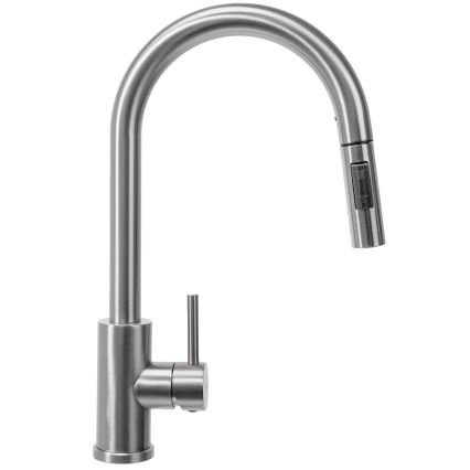 REA-B9146 - Izlietnes jaucējkrāns ar izvelkamu izsmidzinātāju FRESH 39,5 cm nikls