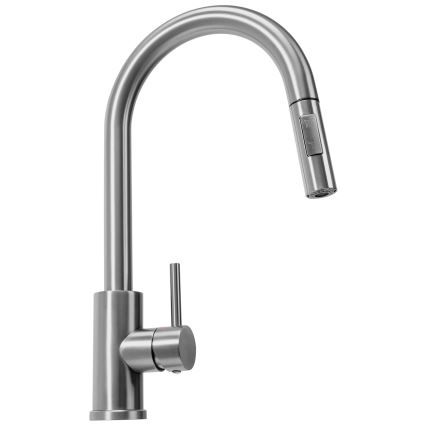 REA-B9146 - Izlietnes jaucējkrāns ar izvelkamu izsmidzinātāju FRESH 39,5 cm nikls
