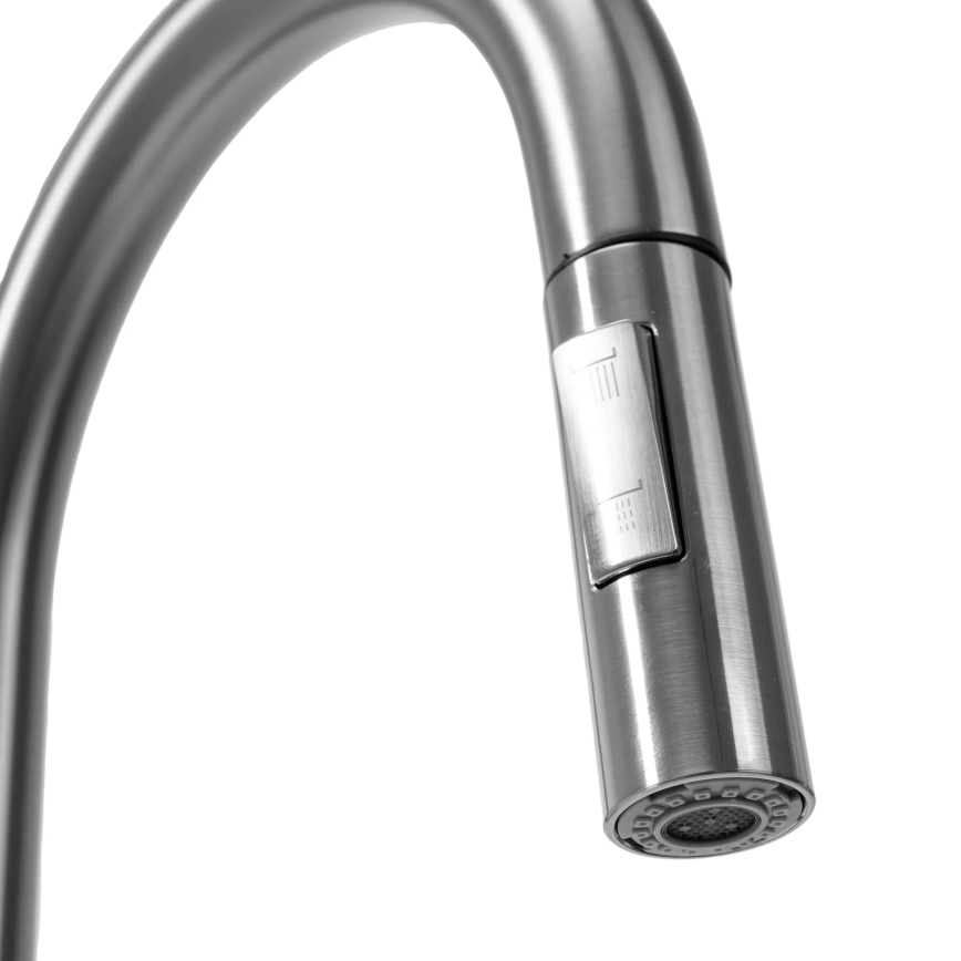 REA-B9146 - Izlietnes jaucējkrāns ar izvelkamu izsmidzinātāju FRESH 39,5 cm nikls