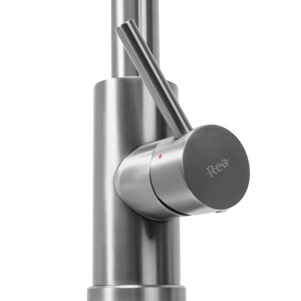 REA-B9146 - Izlietnes jaucējkrāns ar izvelkamu izsmidzinātāju FRESH 39,5 cm nikls