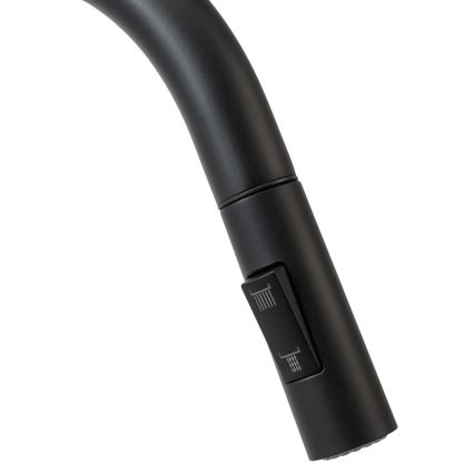 REA-B9147 - Izlietnes jaucējkrāns ar izvelkamu izsmidzinātāju FRESH, 39,5 cm, matēts melns