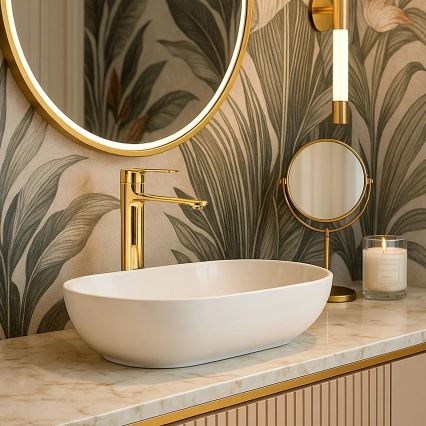 REA-B9983 - Izlietnes jaucējkrāns STORM 29,5 cm zelta krāsā