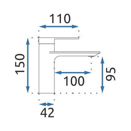 REA-B9986 - Izlietnes jaucējkrāns STORM 15 cm matēts melns