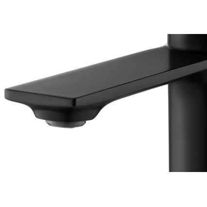 REA-B9987 - Izlietnes jaucējkrāns STORM 16,5 cm melns/zeltains