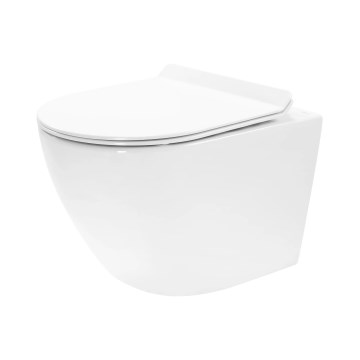 REA-C1400 - Karājošais WC ar sēdekli CARTER RIMLESS keramika/balta