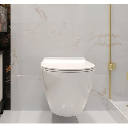 REA-C1400 - Karājošais WC ar sēdekli CARTER RIMLESS keramika/balta