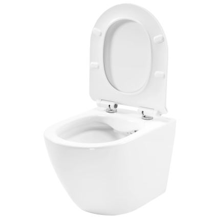 REA-C1400 - Karājošais WC ar sēdekli CARTER RIMLESS keramika/balta