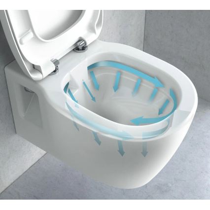 REA-C1400 - Karājošais WC ar sēdekli CARTER RIMLESS keramika/balta