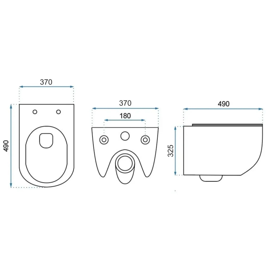 REA-C1400 - Karājošais WC ar sēdekli CARTER RIMLESS keramika/balta