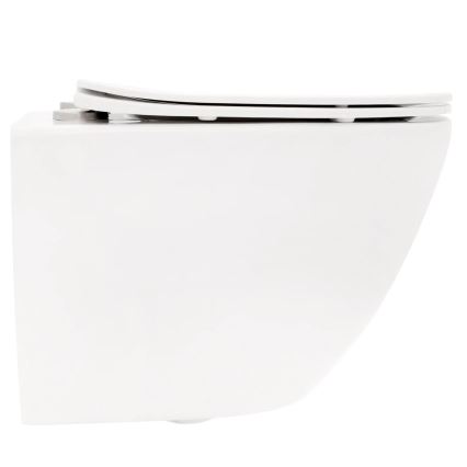 REA-C2760 - Karājošais WC ar sēdekli CARLO FLAT MINI RIMLESS keramika/spīdīgi balta