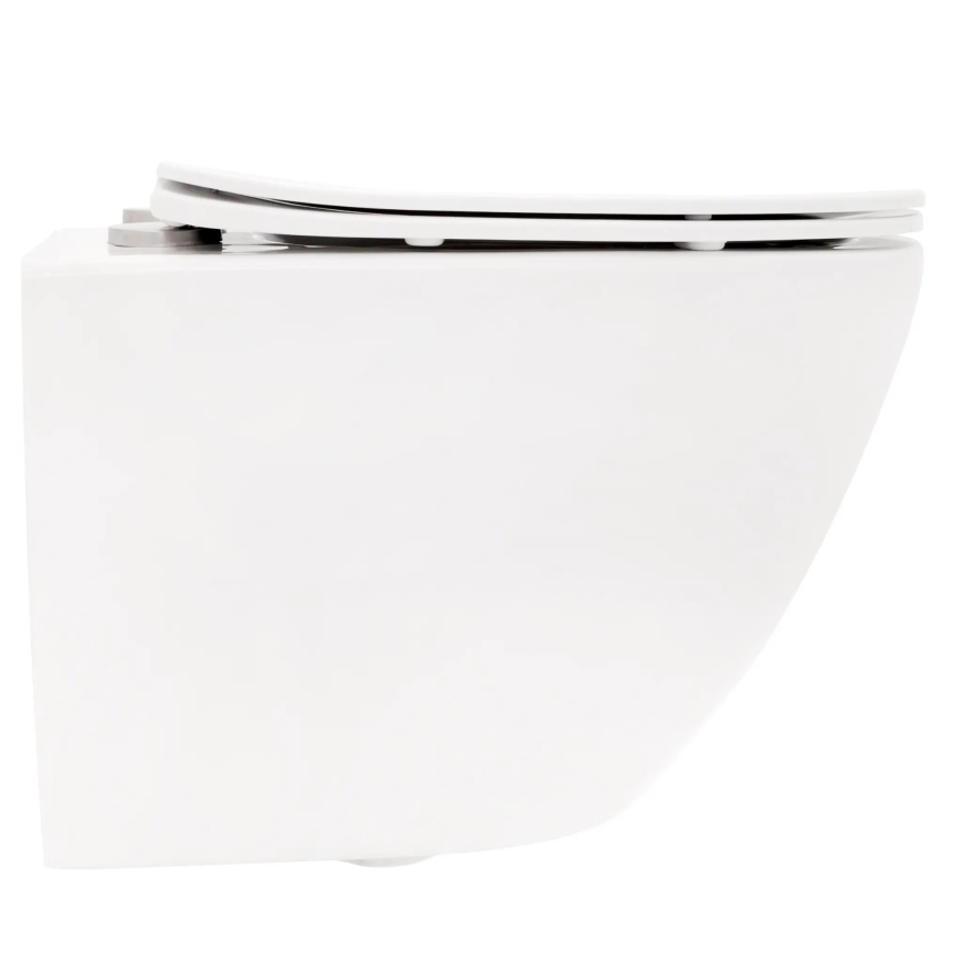 REA-C2760 - Karājošais WC ar sēdekli CARLO FLAT MINI RIMLESS keramika/spīdīgi balta